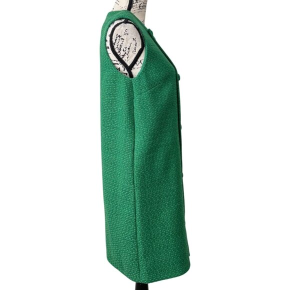Pomander Place Tuckernuck Emerald Green Tweed Bianca Dress Sleeveless Size S - Picture 3 of 10